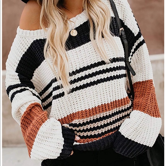 Sweaters - STRIPED CHUNKY SWEATER